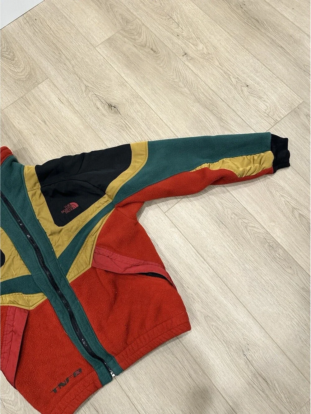 Vintage THE NORTH FACE Extreme Color Block Fleece Jacket 90s M